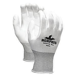 MCR 13 Gauge Flat Polyurethane Coated Gloves, L, White