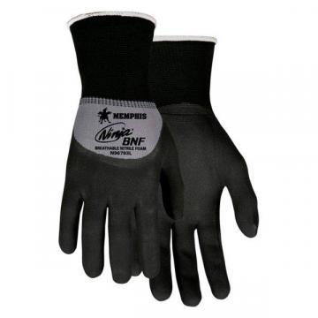 MCR 15 Gauge Foam Nitrile Coated Gloves, 2XL, Gray/Black