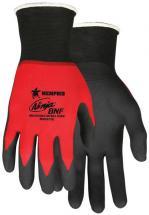 MCR 18 Gauge Flat Nitrile Coated Gloves, 2XL, Red/Black