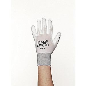 MCR 13 Gauge Smooth Polyurethane Coated Gloves, M, Gray/White