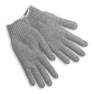 MCR Gray Heavy Weight String Knit Gloves, Polyester/Cotton, Size Men's L