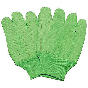 Condor Cotton Canvas Gloves, Knit Cuff, 9 oz., Green, L