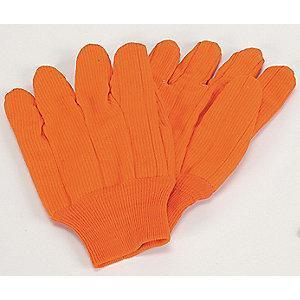 Condor Cotton Canvas Gloves, Knit Cuff, 9 oz., Orange, L