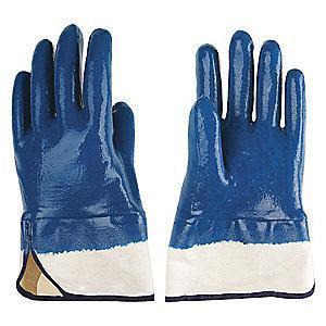 Condor Smooth Nitrile Coated Gloves, Glove Size: L, Natural/Blue
