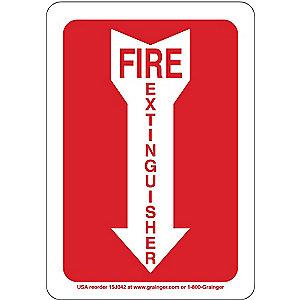 Condor Fire Equipment Sign, Aluminum, 10" x 7", With Mounting Holes
