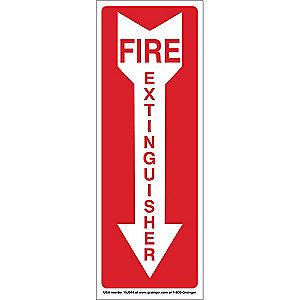 Condor Fire Equipment Sign, Vinyl, 14" x 5", Adhesive Surface