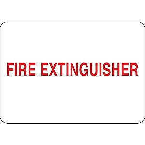Condor Fire Equipment Sign, Vinyl, 7" x 10", Adhesive Surface
