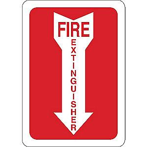 Condor Fire Equipment Sign, Vinyl, 14" x 10", Adhesive Surface