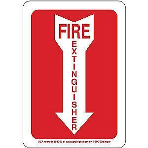 Condor Fire Equipment Sign, Plastic, 10" x 7", With Mounting Holes