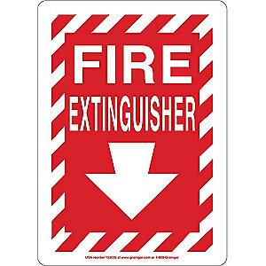 Condor Fire Equipment Sign, Plastic, 14" x 10", With Mounting Holes