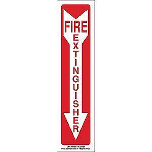 Condor Fire Equipment Sign, Vinyl, 14" x 3-1/2", Adhesive Surface