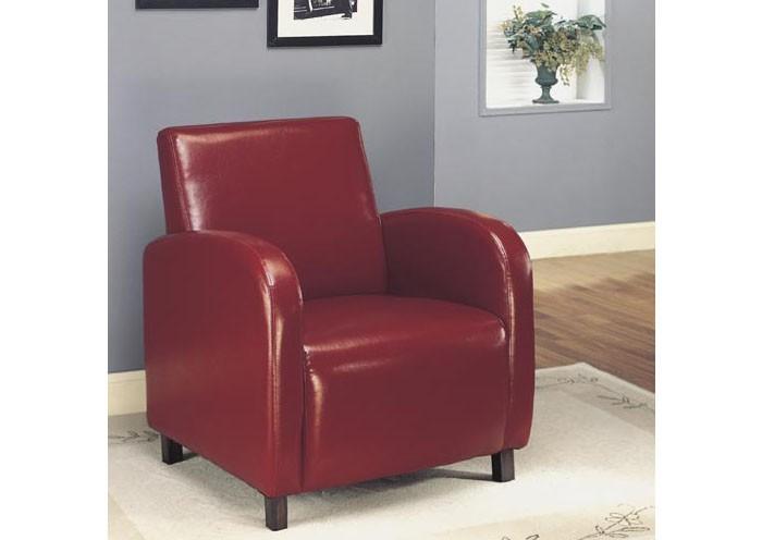 Monarch Accent Chair - Burgundy Leather-Look Fabric