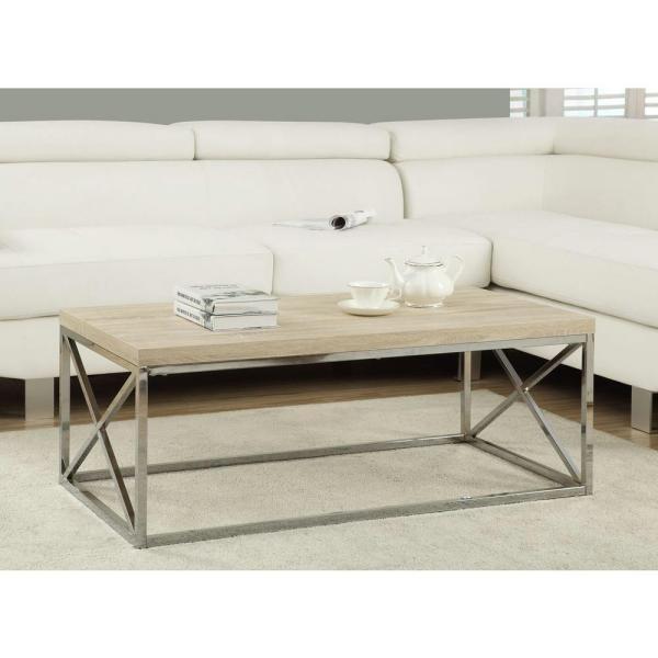 Monarch Coffee Table - Natural With Chrome Metal