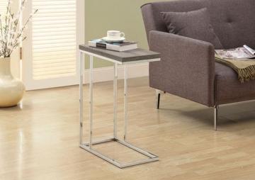 Monarch Accent Table - Dark Taupe With Chrome Metal