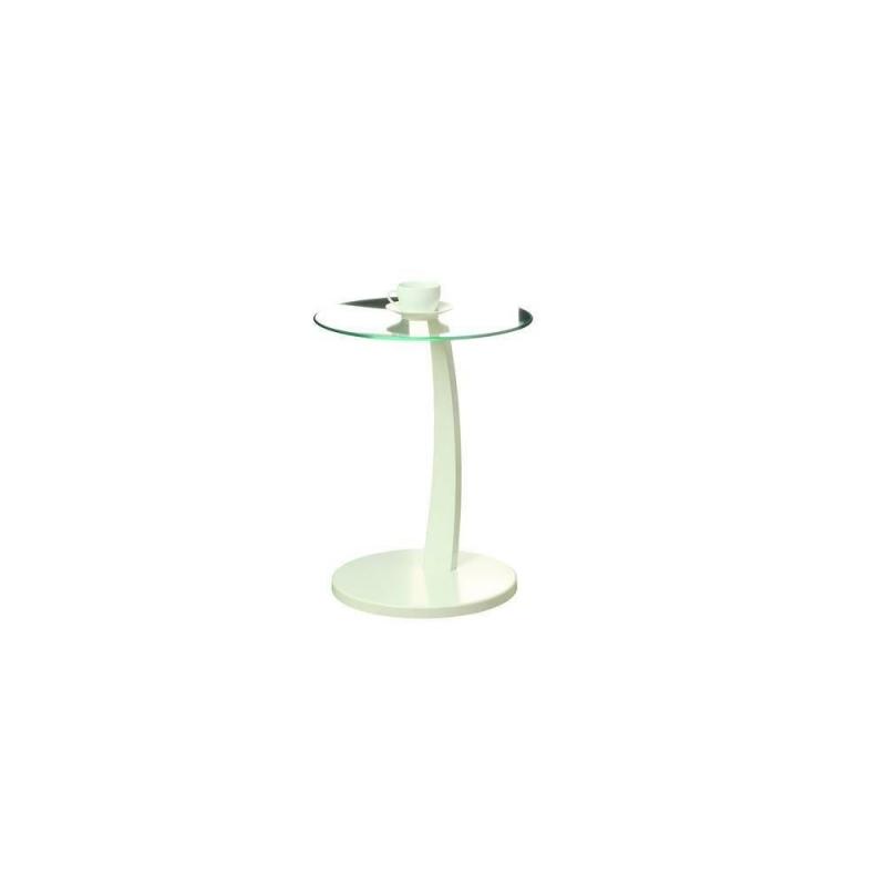 Monarch Accent Table - White Bentwood With Tempered Glass
