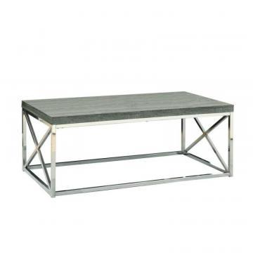 Monarch Coffee Table - Dark Taupe With Chrome Metal