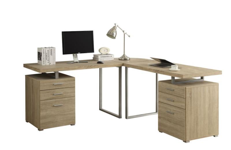 Monarch Computer Desk - Natural L Shaped Corner Desk