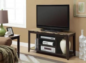 Monarch TV Stand - 48"L / Cappuccino / Marble Top