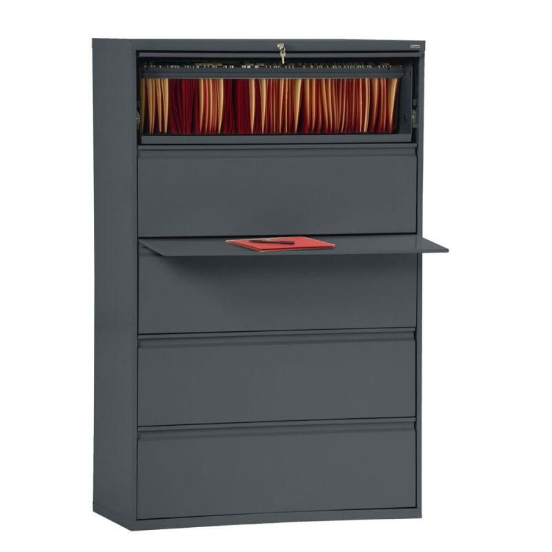 Sandusky 800 Series 5 Drawer Lateral File Charcoal Color
