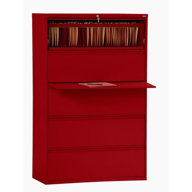 Sandusky 800 Series 5 Drawer Lateral File Red Color