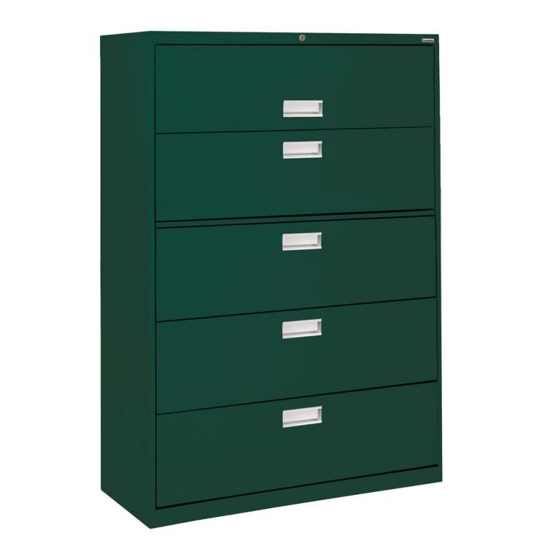 Sandusky 600 Series 5 Drawer Lateral File Forest Green Color