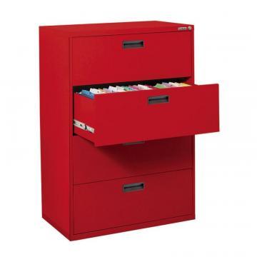 Sandusky 400 Series 4 Drawer Lateral File Red Color