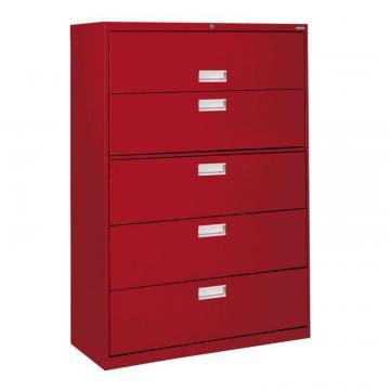 Sandusky 600 Series 5 Drawer Lateral File Red Color