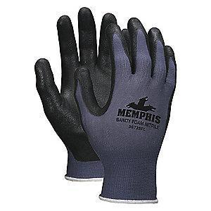 MCR 13 Gauge Sandy Nitrile Coated Gloves, L, Blue/Black/Gray