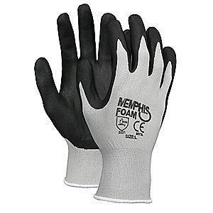 MCR 13 Gauge Foam Nitrile Coated Gloves, XL, Gray/Black