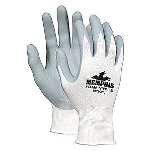 MCR 13 Gauge Foam Nitrile Coated Gloves, L, Gray/White