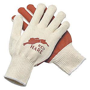 MCR 10 Gauge Flat Nitrile Coated Gloves, S, Natural/Red