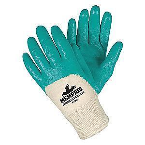 MCR Smooth Nitrile Coated Gloves, XL, Green