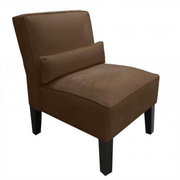 Skyline Armless Chair In Premier Microsuede Chocolate