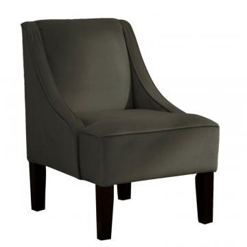 Skyline Swoop Arm Chair in Velvet Pewter