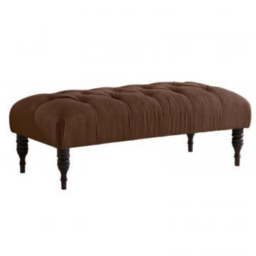 Skyline End of Bed Bench in Linen Chocolate
