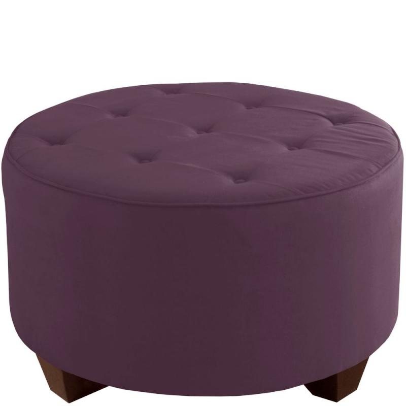 Skyline Round Cocktail Ottoman, Premier Microsuede, Purple