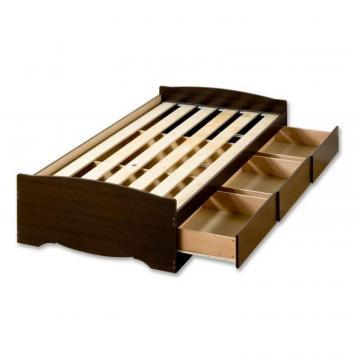 Prepac Espresso Twin XL Mates Platform Storage Bed with 3 Drawers