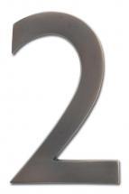 Architectural Mailboxes Solid Cast Brass 5" House Number Dark Aged Copper "2"