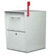 Architectural Mailboxes Pearl Gray Oasis Locking Post Mount Mailbox