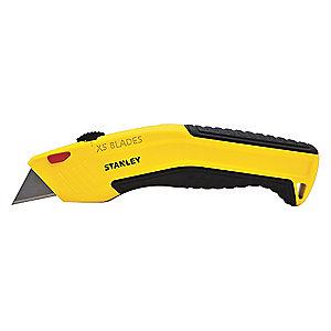 Stanley Yellow, Carbon Steel Utility Knife, 6-1/3", Blades Included: 5