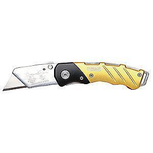 Stanley Black/Gold, Carbon Steel Utility Knife, 6-3/4", Blades Included: 1