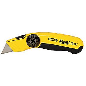 Stanley Black/Yellow, Carbon Steel Utility Knife, 6-1/4", Blades Included: 3