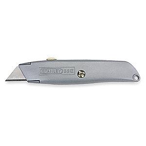 Stanley Gray, Carbon Steel Utility Knife, 6", Blades Included: 3