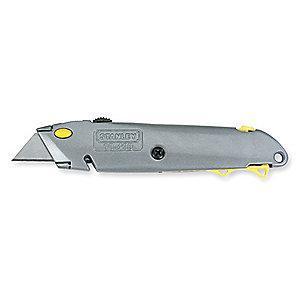 Stanley Gray, Carbon Steel Utility Knife, 6-3/8", Blades Included: 3