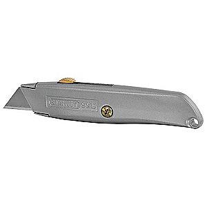 Stanley Silver, Carbon Steel Utility Knife, 6", Blades Included: 3