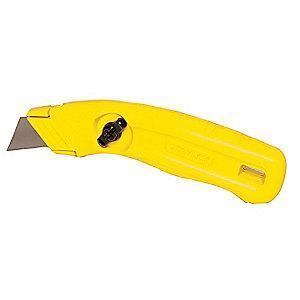 Stanley Yellow, Carbon Steel Utility Knife, 7-1/4", Blades Included: 3