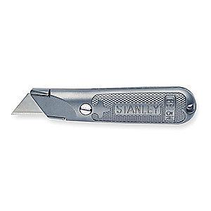 Stanley Gray, Carbon Steel Utility Knife, 5-3/8", Blades Included: 3
