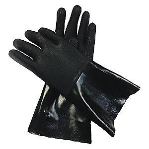 Condor Chemical Resistant Gloves, Heavy Thickness, Cotton Lining, Black
