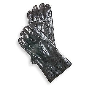 Condor Chemical Resistant Gloves, Interlock Knit Lining, Black, PR 1