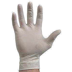 Condor 9-1/2" Powder Free Unlined Latex Disposable Gloves, Natural,  L, 100PK